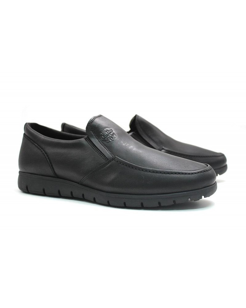 ZAPATO NEGRO  PIEL COMODO SPORTS 074