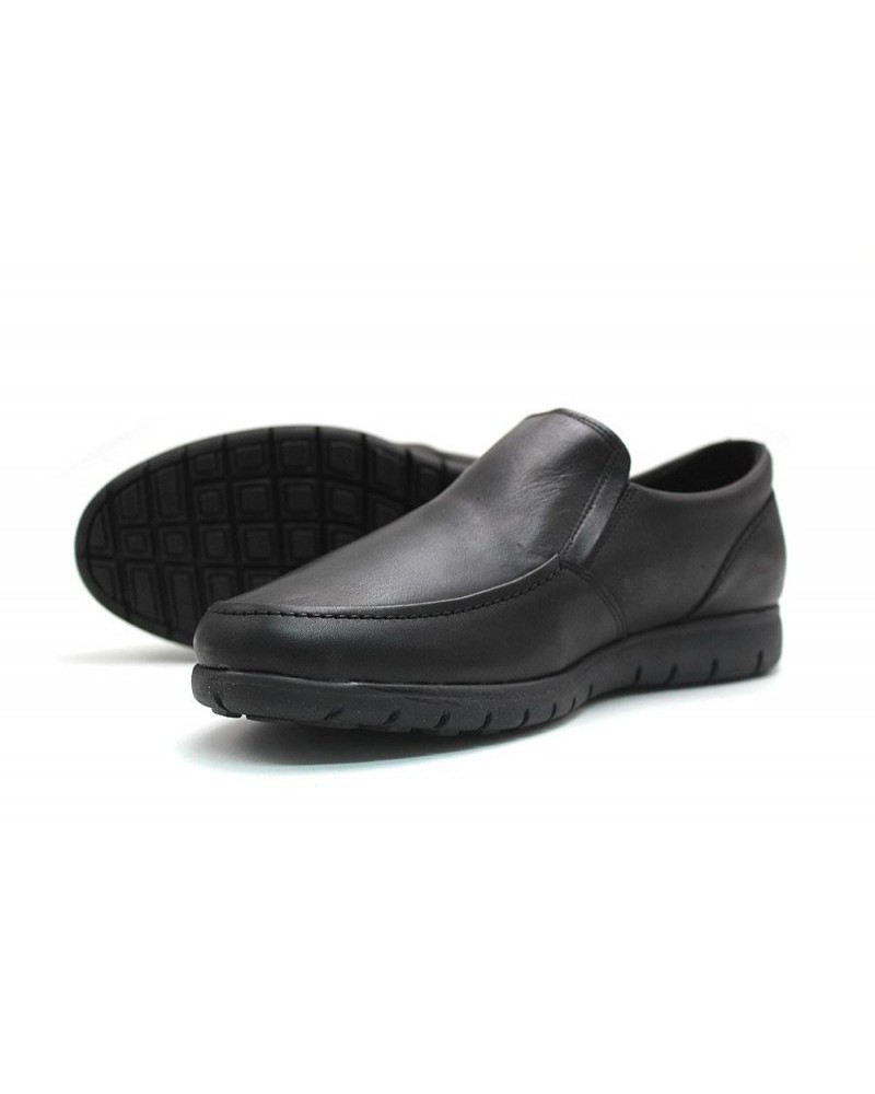 ZAPATO NEGRO  PIEL COMODO SPORTS 074