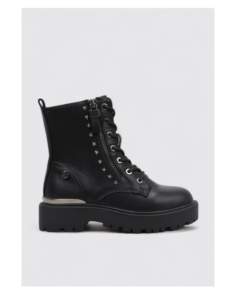 BOTIN XTI NIÑA NEGRO MILITAR 151345