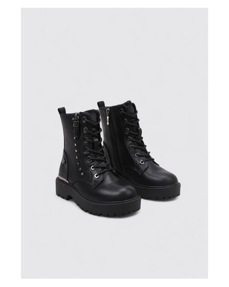 BOTIN XTI NIÑA NEGRO MILITAR 151345
