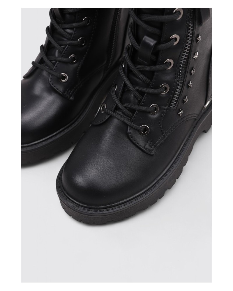 BOTIN XTI NIÑA NEGRO MILITAR 151345